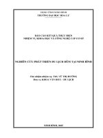 Nghiên cứu phát triển du lịch Đêm tại ninh bình