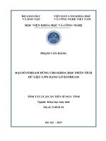 Tóm tắt Đại số stream dùng cho khoa học phân tích dữ liệu lớn dạng livestream