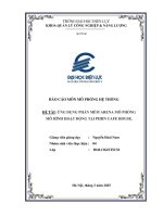 Đề tài Ứng dụng phần mềm arena mô phỏng mô hình hoạt Động tại phiin cafe house