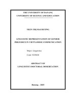 Tóm tắt tiếng anh ngôn ngữ biểu thị Định kiến giới trong giao tiếp người việt