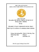 Đề tài tìm hiểu về quy trình bán hàng trực tiếp tại cửa hàng của highlands coffee