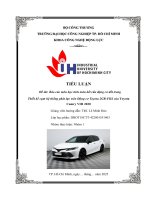 Đề tài báo cáo môn học tính toán kết cấu Động cơ Đốt trongthiết kế cụm hệ thống phát lực trên Động cơ toyota 2gr fks của toyotacamry viii 2020