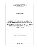 Nghiên cứu mối quan hệ giữa hệ thống khe nứt với công nghệ khai thác nhằm nâng cao hệ số thu hồi Đá khối cho một số mỏ Đá Ốp lát Ở việt nam