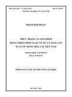 Tóm tắt tiếng việt thực trạng và giải pháp hoàn thiện pháp luật về xử lý gian lận xuất xứ hàng hóa tại việt nam
