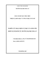 Nghiên cứu hoạt Động tự học của sinh viên khối ngành kinh tế, trường Đại học hoa lư