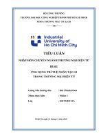 IUH - ỨNG DỤNG TRÍ TUỆ NHÂN TẠO AI TRONG THƯƠNG MẠI ĐIỆN TỬ