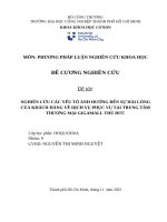 IUH - NGHIÊN CỨU CÁC YẾU TỐ ẢNH HƯỞNG ĐẾN SỰ HÀI LÒNG CỦA KHÁCH HÀNG VỀ DỊCH VỤ PHỤC VỤ TẠI TRUNG TÂM THƯƠNG MẠI GIGAMALL THỦ ĐỨC