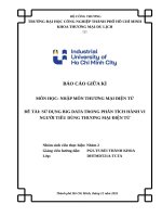 IUH - SỬ DỤNG BIG DATA TRONG PHÂN TÍCH HÀNH VI NGƯỜI TIÊU DÙNG THƯƠNG MẠI ĐIỆN TỬ