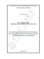 Phát triển du lịch sinh thái bền vững giai Đoạn 2025 2030 tại ban quản lý rừng phòng hộ cam lâm   cam ranh   khánh sơn, tỉnh khánh hòa