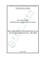 Phát triển dịch vụ ngân hàng bán lẻ tại chi nhánh agribank Đà bắc   hòa bình