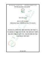 Đánh giá công tác bồi thường hỗ trợ và tái Định cư khi nhà nước thu hồi Đất trên Địa bàn thị xã sơn tây, thành phố hà nội giai Đoạn 2019   2023