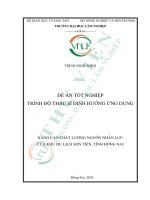 Nâng cao chất lượng nguồn nhân lực của khu du lịch sơn tiên, tỉnh Đồng nai