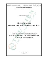 Đánh giá khả năng tích lũy các bon rừng ngập mặn phân khu phục hồi sinh thái vườn quốc gia mũi cà mau