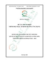 Đánh giá tình hình chuyển nhượng quyền sử dụng Đất Ở tại huyện lương sơn, tỉnh hòa bình giai Đoạn 2021   2023