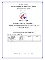 IUH -  CÔNG NGHỆ CHẾ TẠO MÁY 1 - THIẾT KẾ QUY TRÌNH GIA CÔNG CHI TIẾT CÀNG GẠT