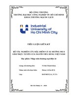 IUH - Nhập môn thương mại điện tử - NGHIÊN CỨU ĐẶC ĐIỂM VÀ XU HƯỚNG MUA SẮM TRỰC TUYẾN CỦA NGƯỜI TIÊU DÙNG VIỆT NAM