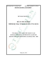 Ứng dụng công nghệ viễn thám và gis Đánh giá biến Động lớp phủ rừng tại huyện khánh vĩnh, tỉnh khánh hòa giai Đoạn 2010 2020