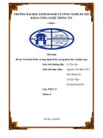Tìm Hiểu về Weka trong ứng dụng phân lớp và phân cụm