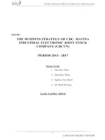 CHỦ ĐỀ: CHIẾN LƯỢC KINH DOANH CỦA CÔNG TY CỔ PHẦN ĐIỆN TỬ CÔNG NGHIỆP CDC-HAVINA (CDCVN)G1_00488 THEME: THE BUSINESS STRATEGY OF CDC- HAVINA INDUSTRIAL ELECTRONIC JOINT STOCK COMPANY (CDCVN)