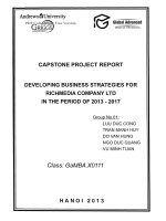  XÂY DỰNG CHIẾN LƯỢC KINH DOANH CHO CÔNG TY RICHMEDIA LTD TRONG GIAI ĐOẠN 2013 - 2017 G1_00478 DEVELOPING BUSINESS STRATEGIES FOR RICHMEDIA COMPANY LTD IN THE PERIOD OF 2013 - 2017