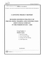CHIẾN LƯỢC KINH DOANH XÂY DỰNG CỦA CÔNG TY CỔ PHẦN THƯƠNG MẠI VÀ XÂY DỰNG PHUONG TRONG GIAI ĐOẠN 2013-2018 G1_00500 BUILDING BUSINESS STRATEGY OF PHUONG DONG TRADING AND CONSTRUCTION JOINT STOCK COMPANY IN THE PERIOD OF 2013-2018
