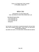 BÁO CÁO ẢNH HƯỞNG CỦA HOẠT ĐỘNG ĐẾN VIỆC VẬN HÀNH AN TOÀN CÔNG TRÌNH THỦY LỢI