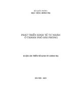 Phát triển kinh tế tư nhân Ở thành phố hải phòng