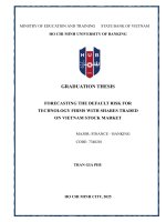 Khóa luận tốt nghiệp forecasting the default risk for technology firms with shares traded on vietnam stock market