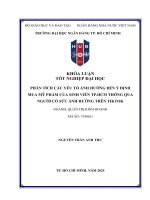 Khóa luận tốt nghiệp phân tích các yếu tố Ảnh hưởng Đến Ý Định mua mỹ phẩm của sinh viên tp hcm thông qua người có sức Ảnh hưởng trên tiktok