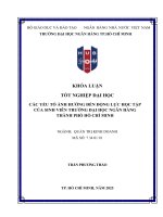 Khóa luận tốt nghiệp các yếu tố Ảnh hưởng Đến Động lực học tập của sinh viên trường Đại học ngân hàng thành phố hồ chí minh