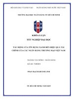 Khóa luận tốt nghiệp tác Động của tín dụng xanh Đến hiệu quả tài chính của các ngân hàng thương mại việt nam