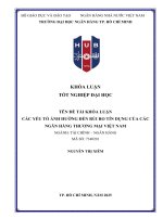 Khóa luận tốt nghiệp các yếu tố Ảnh hưởng Đến rrtd của các ngân hàng thương mại việt nam