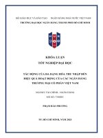 Khóa luận tốt nghiệp tác Động của Đa dạng hóa thu nhập Đến hiệu quả hoạt Động của các ngân hàng thương mại cổ phần việt nam