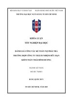 Khóa luận tốt nghiệp Đánh giá công tác kế toán nợ phải trả   trường hợp tại công ty tnhh kiểm toán thái bình dương