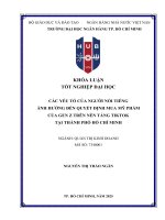 Khóa luận tốt nghiệp các yếu tố của người nổi tiếng Ảnh hưởng Đến quyết Định mua mỹ phẩm của gen z trên nền tảng tiktok tại thành phố hồ chí minh