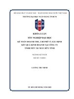 Khóa luận tốt nghiệp kế toán doanh thu, chi phí và xác Định kết quả kinh doanh tại công ty tnhh mtv xe máy hữu tình