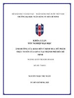 Khóa luận tốt nghiệp Ảnh hưởng của kols Đến Ý Định mua mỹ phẩm trực tuyến của gen z tại tp hcm