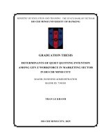Khóa luận tốt nghiệp determinants of quiet quitting intention among gen z workforce in marketing sector in ho chi minh city
