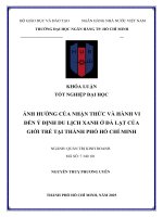 Khóa luận tốt nghiệp Ảnh hưởng của nhận thức và hành vi Đến Ý Định du lịch xanh Ở Đà lạt của giới trẻ tại thành phố hồ chí minh