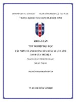 Khóa luận tốt nghiệp các nhân tố Ảnh hưởng Đến hành vi mua sắm xanh của thế hệ z