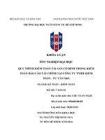 Khóa luận tốt nghiệp quy trình kiểm toán tài sản cố Định trong kiểm toán báo cáo tài chính tại công ty tnhh kiểm toán   tư vấn s&s