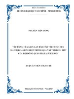 Tác Động của gian lận báo cáo tài chính Đến giá trị doanh nghiệp thông qua vai trò Điều tiết của hội Đồng quản trị tại việt nam