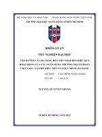 Khóa luận tốt nghiệp Ảnh hưởng của Đa dạng hóa thu nhập Đến hiệu quả hoạt Động của các ngân hàng thương mại cổ phần việt nam vai trò Điều tiết của quy mô ngân hàng