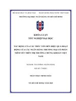 Khóa luận tốt nghiệp tác Động của cấu trúc vốn Đến hiệu quả hoạt Động của các ngân hàng thương mại cổ phần niêm yết trên thị trường chứng khoán việt nam