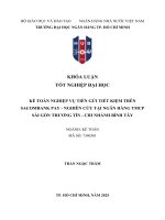 Khóa luận tốt nghiệp kế toán nghiệp vụ tiền gửi tiết kiệm trên sacombank pay   nghiên cứu tại ngân hàng tmcp sài gòn thương tín   chi nhánh bình tây