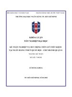 Khóa luận tốt nghiệp kế toán nghiệp vụ huy Động tiền gửi tiết kiệm tại ngân hàng tmcp quân Đội   chi nhánh quận 8