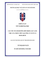 Khóa luận tốt nghiệp các yếu tố Ảnh hưởng Đến Động lực làm việc tại công ty nctt ci research