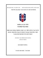 Khóa luận tốt nghiệp hiệu quả hoạt Động cho vay tiêu dùng tại ngân hàng thương mại cổ phần ngoại thương việt nam   chi nhánh tân sơn nhất