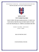Khóa luận tốt nghiệp chất lượng tín dụng khách hàng cá nhân tại ngân hàng thương mại cổ phần quốc tế việt nam   chi nhánh quận 2   phòng giao dịch thủ Đức