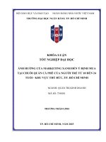 Khóa luận tốt nghiệp Ảnh hưởng của marketing xanh Đến Ý Định mua tại chuỗi quán cà phê của người trẻ từ 18 Đến 24 tuổi   khu vực thủ Đức, tp  hồ chí minh